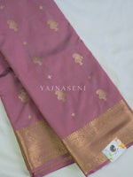 Load image into Gallery viewer, Mughal Motifs x Semi Soft Silk Saree - Mauve Pink (Dual Tone)
