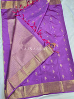 Load image into Gallery viewer, Mughal Motifs x Semi Soft Silk Saree - Orchid Purple
