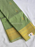 Load image into Gallery viewer, Antique Charms x Semi Soft Silk Saree - Light Sage
