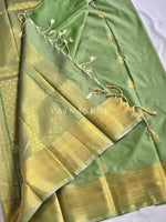 Load image into Gallery viewer, Antique Charms x Semi Soft Silk Saree - Light Sage
