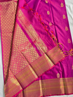 Load image into Gallery viewer, Antique Charms x Semi Soft Silk Saree - Magenta Purple
