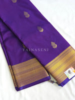 Load image into Gallery viewer, Antique Charms x Semi Soft Silk Saree - Violet Blue
