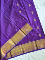 Load image into Gallery viewer, Antique Charms x Semi Soft Silk Saree - Violet Blue
