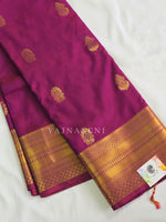 Load image into Gallery viewer, Antique Charms x Semi Soft Silk Saree - Mulberry
