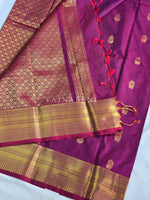 Load image into Gallery viewer, Antique Charms x Semi Soft Silk Saree - Mulberry
