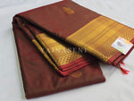 Load image into Gallery viewer, Antique Charms x Semi Soft Silk Saree - Wine (Green Undertone)
