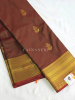 Load image into Gallery viewer, Antique Charms x Semi Soft Silk Saree - Wine (Green Undertone)
