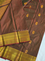Load image into Gallery viewer, Antique Charms x Semi Soft Silk Saree - Wine (Green Undertone)
