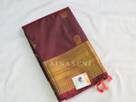 Load image into Gallery viewer, Antique Charms x Semi Soft Silk Saree - Maroon (Blue Undertone)
