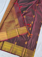 Load image into Gallery viewer, Antique Charms x Semi Soft Silk Saree - Maroon (Blue Undertone)
