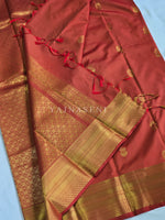 Load image into Gallery viewer, Antique Charms x Semi Soft Silk Saree - Dark Terracotta
