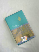 Load image into Gallery viewer, Kanchipuram Semi Silk Saree x Checkered - Pastel Blue x Periwinkle Blue
