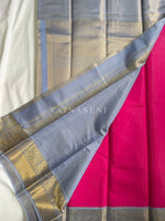 Load image into Gallery viewer, Kanchipuram Semi Silk Saree x Checkered - Hot Pink x Periwinkle
