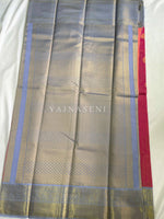 Load image into Gallery viewer, Kanchipuram Semi Silk Saree x Checkered - Hot Pink x Periwinkle
