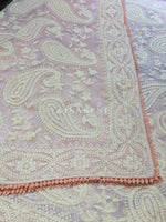 Load image into Gallery viewer, Organza Saree x Chikankari Embroidery x Lace border : Pastel Pink
