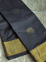 Load image into Gallery viewer, Kolam Motifs x Semi Soft Silk Saree - Black
