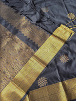 Load image into Gallery viewer, Kolam Motifs x Semi Soft Silk Saree - Black
