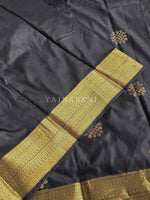 Load image into Gallery viewer, Kolam Motifs x Semi Soft Silk Saree - Black

