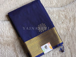Load image into Gallery viewer, Kolam Motifs x Semi Soft Silk Saree - Navy Blue
