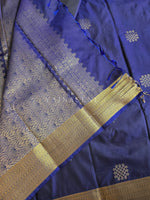Load image into Gallery viewer, Kolam Motifs x Semi Soft Silk Saree - Navy Blue
