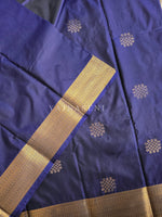 Load image into Gallery viewer, Kolam Motifs x Semi Soft Silk Saree - Navy Blue
