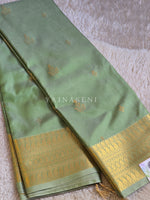 Load image into Gallery viewer, Dainty Motifs x Semi Soft Silk Saree - Light Sage
