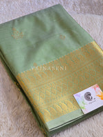 Load image into Gallery viewer, Dainty Motifs x Semi Soft Silk Saree - Light Sage
