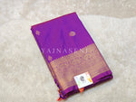 Load image into Gallery viewer, Luxe Edit x Semi Soft Silk Gold Zari Saree - Purple Garnet
