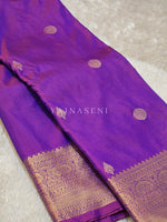 Load image into Gallery viewer, Luxe Edit x Semi Soft Silk Gold Zari Saree - Purple Garnet

