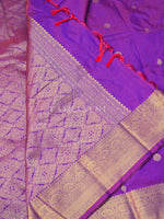 Load image into Gallery viewer, Luxe Edit x Semi Soft Silk Gold Zari Saree - Purple Garnet
