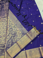 Load image into Gallery viewer, Luxe Edit x Semi Soft Silk Gold Zari Saree - Royal Blue
