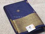 Load image into Gallery viewer, Luxe Edit x Semi Soft Silk Gold Zari Saree - Dark Blue
