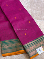 Load image into Gallery viewer, Kanchi Cotton Saree : Purple x Green
