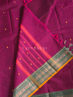 Load image into Gallery viewer, Kanchi Cotton Saree : Purple x Green

