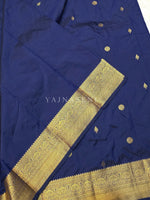 Load image into Gallery viewer, Luxe Edit x Semi Soft Silk Gold Zari Saree - Dark Blue
