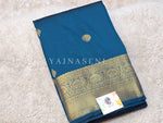 Load image into Gallery viewer, Luxe Edit x Semi Soft Silk Gold Zari Saree - Teal
