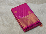 Load image into Gallery viewer, Vaira Oosi Checkered x Peacock Semi Silk Saree - Fuchsia
