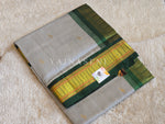 Load image into Gallery viewer, Handloom Kanchipuram Silk Cotton Saree : Grey x Green
