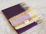 Load image into Gallery viewer, Handloom Kanchipuram Silk Cotton Saree : Dark Purple x Ivory
