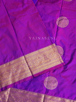 Load image into Gallery viewer, Semi Soft Silk Gold Zari Saree - Purple Garnet
