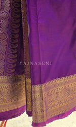 Load image into Gallery viewer, Semi Soft Silk Gold Zari Saree - Purple Garnet
