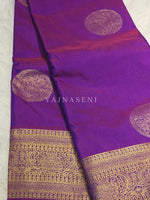 Load image into Gallery viewer, Semi Soft Silk Gold Zari Saree - Purple Garnet
