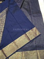 Load image into Gallery viewer, Vaira oosi x Checkered Saree - Dark Blue
