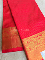 Load image into Gallery viewer, Vaira oosi x Checkered Saree - Red
