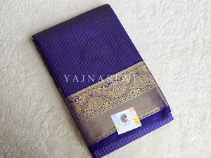 Vaira oosi x Checkered Saree - Royal Blue
