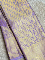 Load image into Gallery viewer, LAVENDER ROYALTY - Pure Kanjivaram Silk Saree with Gold Zari
