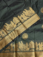 Load image into Gallery viewer, Pallakku Series : Semi Kanchi Silk Saree - Timber Green
