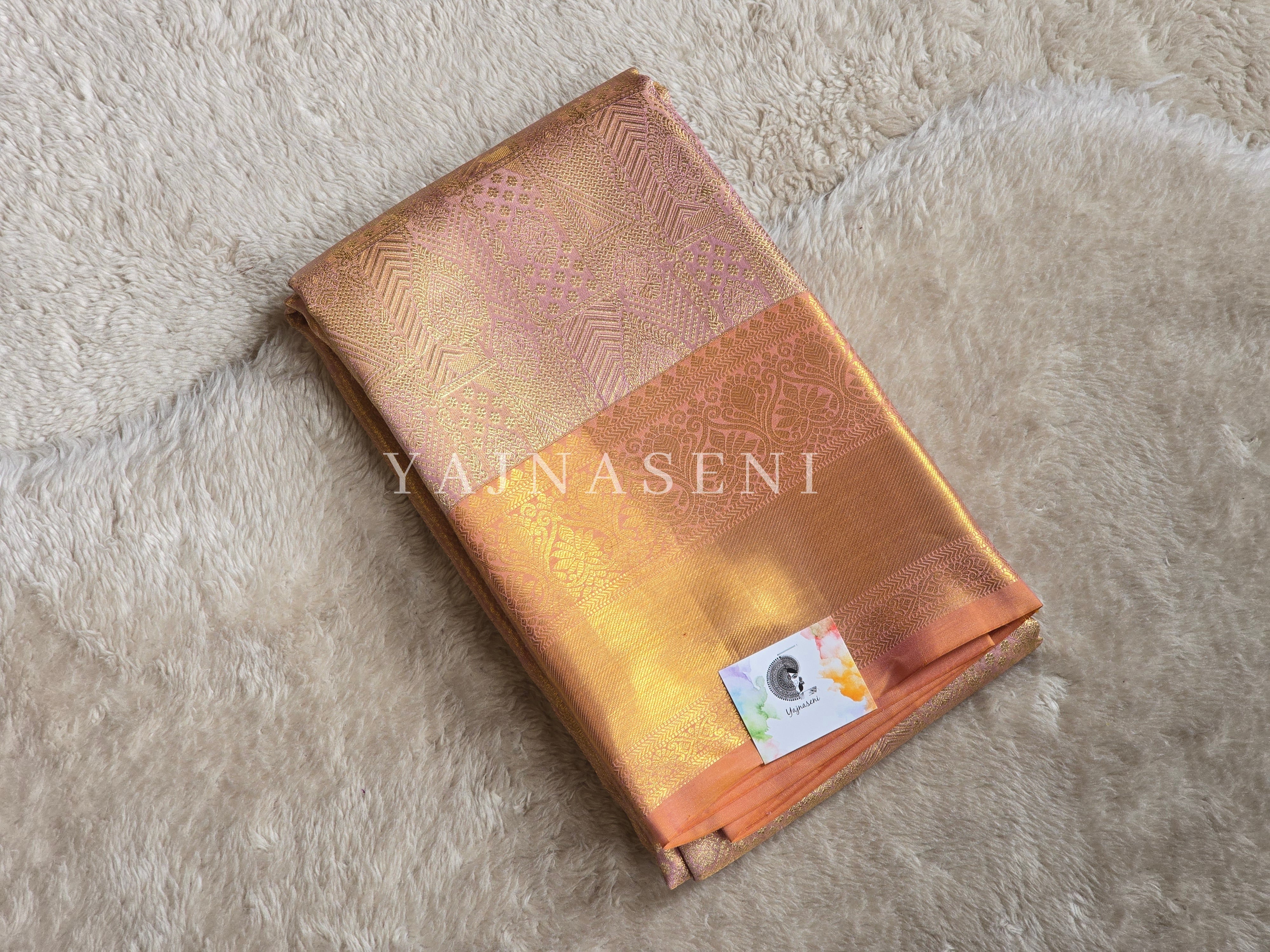 NECTAR GLOW - Pure Kanjivaram Silk Saree with Gold Zari
