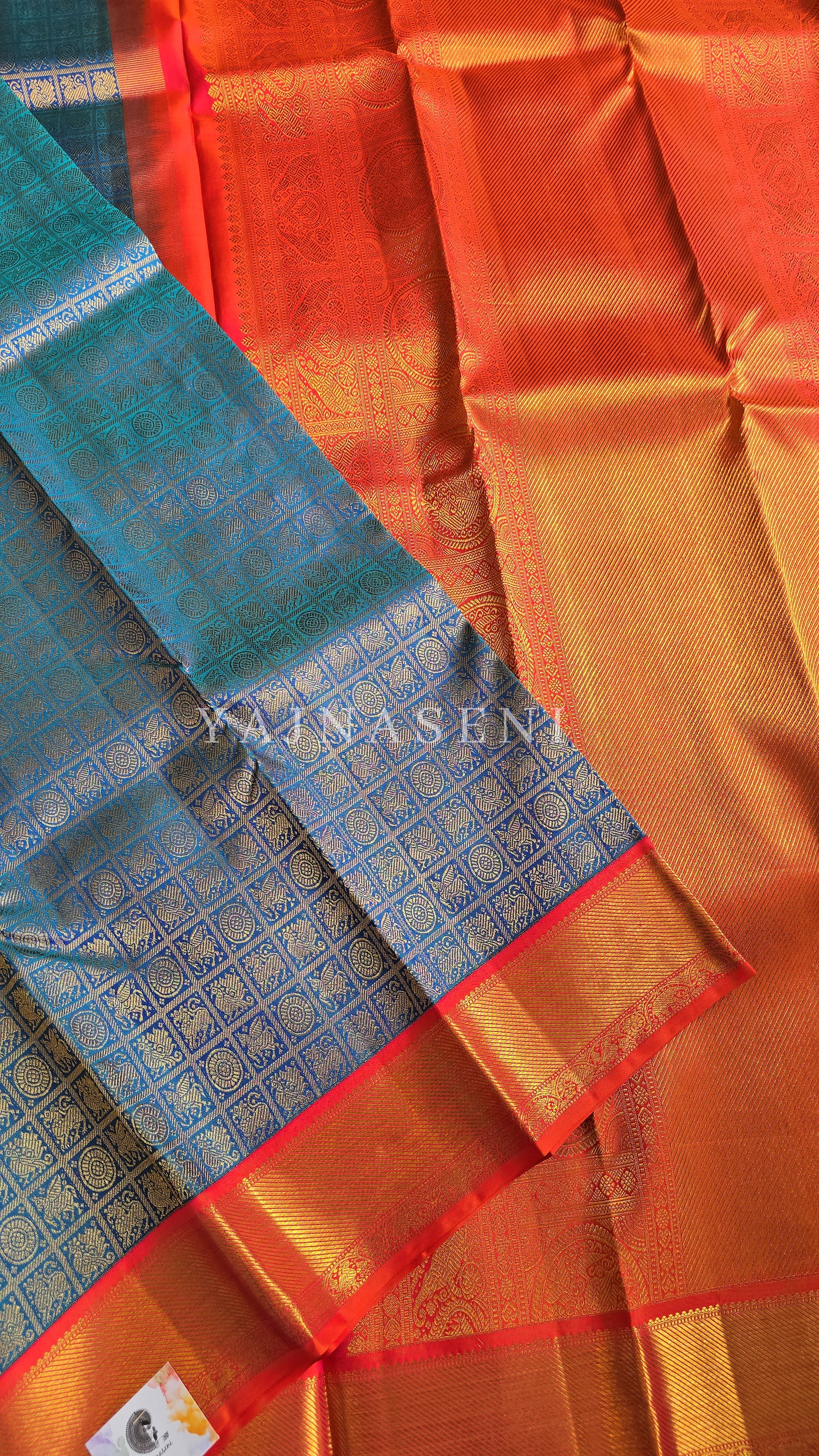 TEJAL TARANG - Pure Kanjivaram Silk Saree with Gold Zari
