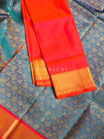Load image into Gallery viewer, TEJAL TARANG - Pure Kanjivaram Silk Saree with Gold Zari
